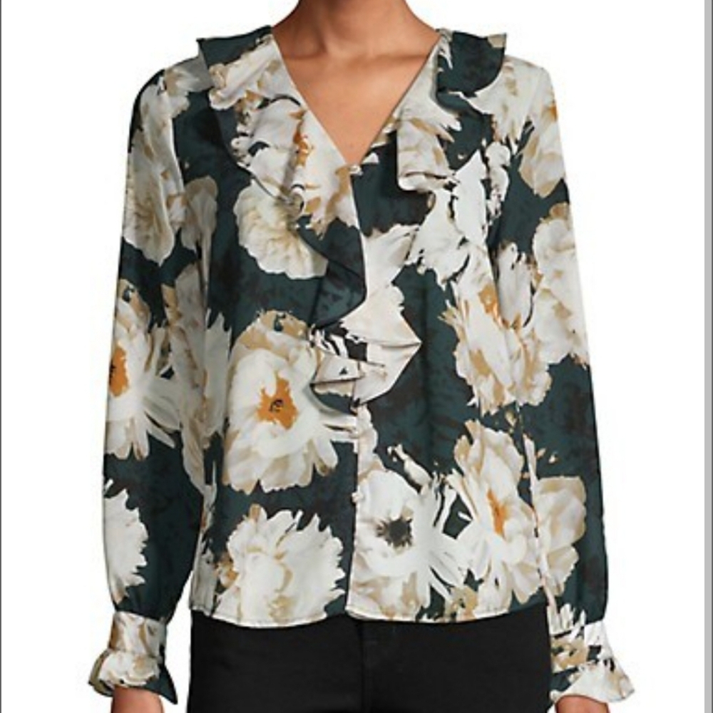 Karl Lagerfeld Floral Ruffled Blouse